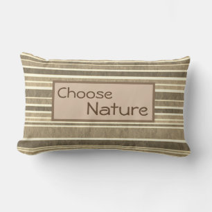 "Välj natur" - minimalistisk naturlig jordton Lumbarkudde