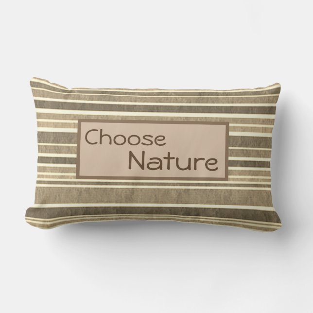 "Välj natur" - minimalistisk naturlig jordton Lumbarkudde (Framsida)
