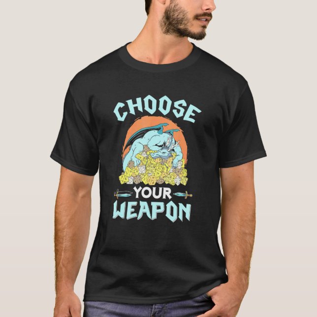 Välj Papper rollplay-dra för Vapon Dice Rpg Pen T Shirt (Framsida)