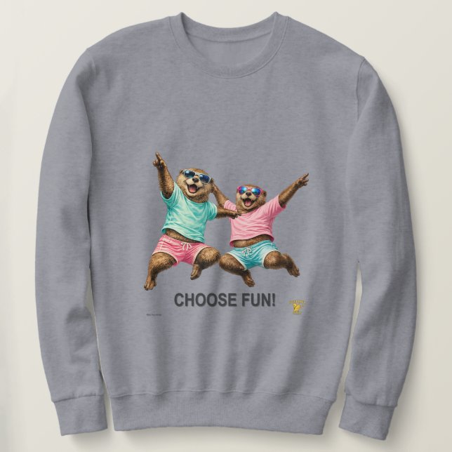 Välj Roliga Utter Duo Lång Ärmad Tröja (Design framsida)