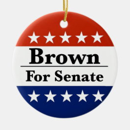Välj Sherrod Brown till U.S. Senate 2024 Julgransprydnad Keramik