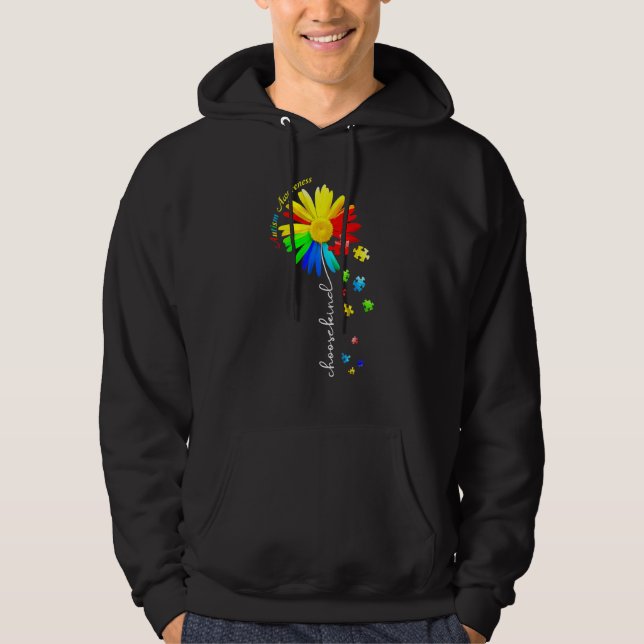 Välj Solrosfrö för omvänd autism Hoodie (Framsida)