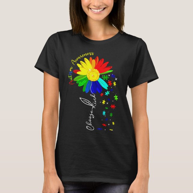 Välj Solrosfrö för omvänd autism T Shirt (Framsida)