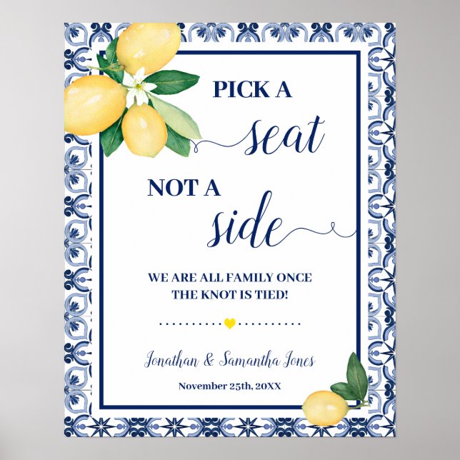 Välj stol inte sida Bröllopsceremoni Medelhavet Poster (Framsidan)