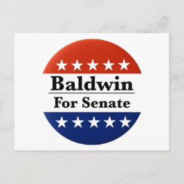 Välj Tammy Baldwin till U.S. Senat 2024 Vykort