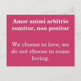 Välj till kärlek - Publilius Syrus-citat Vykort