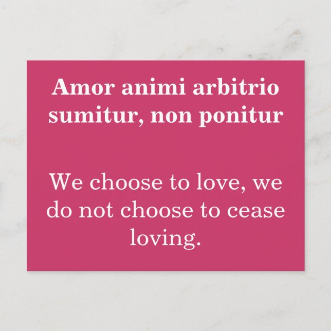 Välj till kärlek - Publilius Syrus-citat Vykort (Framsida)