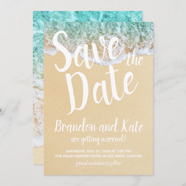 Välj Vågar och spara datum Inbjudningar (Fram/baksida)