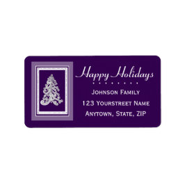 Välj valfri Färg Julgran Glad helg Adressetikett