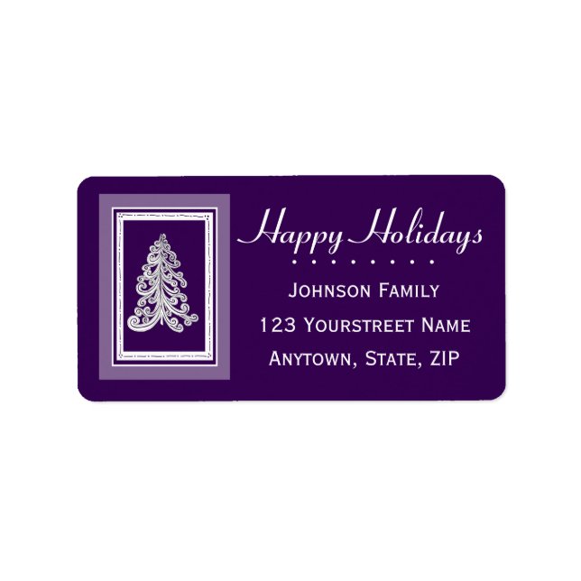 Välj valfri Färg Julgran Glad helg Adressetikett (Framsidan)