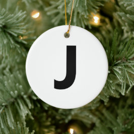 Välj valfritt Brev | Teckensnitt: Öppna Sans-konde Julgransprydnad Keramik