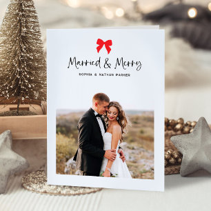 Välj valfritt Färg-fack Gift och Merry Photo Helgkort