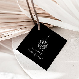Välj valfritt Färg | Minimal Black Disco Boll Gåvor Etiketter