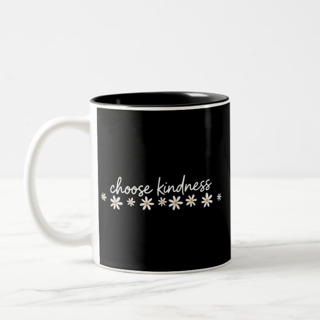 Välj Vänlighet Inspirerande Motiverande Lärare Två-Tonad Mugg (Vänster)