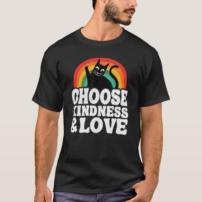 Välj vänlighet och kärlek Antimobbning Regnbåge Sn T Shirt (Framsida)