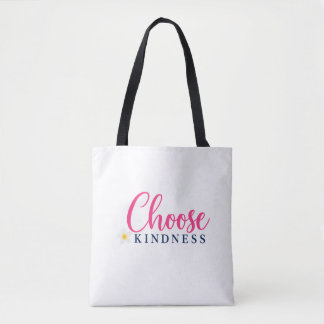 Välj vänlighet Rosa design tote Tygkasse