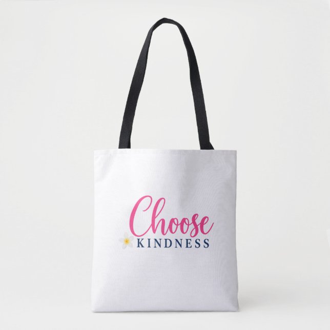 Välj vänlighet Rosa design tote Tygkasse (Framsida)