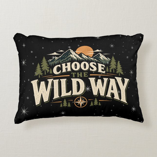 Välj Wild Way Mountain Adventure Kastyta Prydnadskudde (Framsidan)