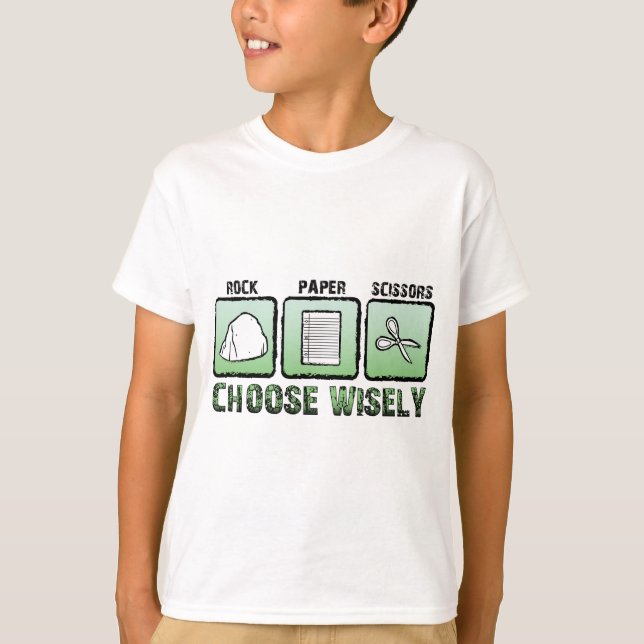 "Välj Wisely" Sten-Pappra-sax Tee (Framsida)