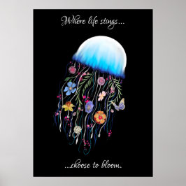 Välja att blåsa Blommigtens Jellyfish Poster