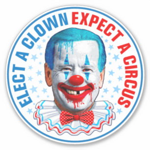Välja en lustig anti joe Biden clown ansikte Klistermärken