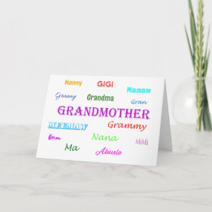 Välja ett Grandma Namn Card Anteckningskort