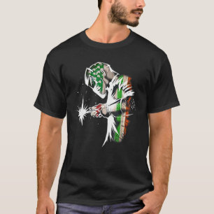 Välja irländsk amerikansk Flagga Shamrocks St Patr T Shirt