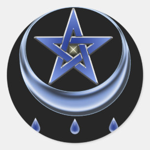 Välja symbol och Pentagram-symbol Runt Klistermärke