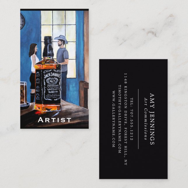 Välja Texas-målning av Alfred Fox Visitkort (Fram/baksida)