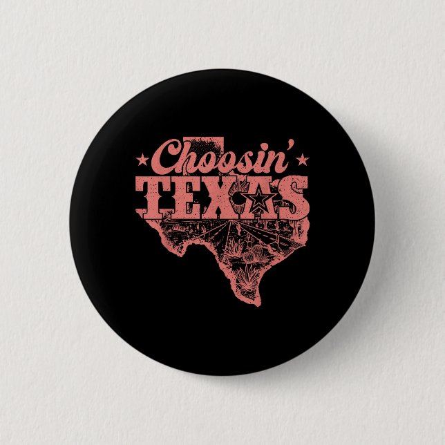 Välja Texas Retro Texas Pride Western Cowboy Knapp (Framsida)