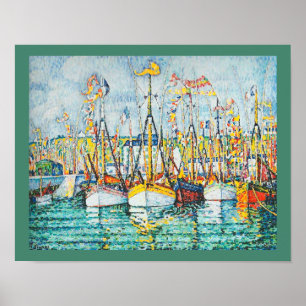 Välja tonfiskflottan i Groix av Paul Signac Poster