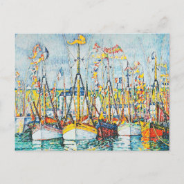 Välja tonfiskflottan i Groix av Paul Signac Vykort