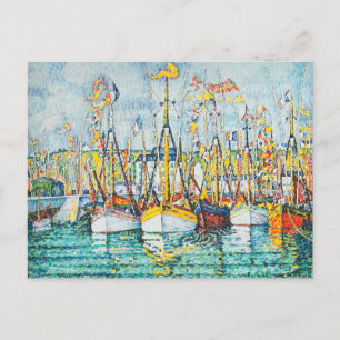 Välja tonfiskflottan i Groix av Paul Signac Vykort