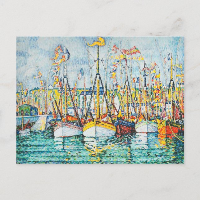 Välja tonfiskflottan i Groix av Paul Signac Vykort (Framsida)
