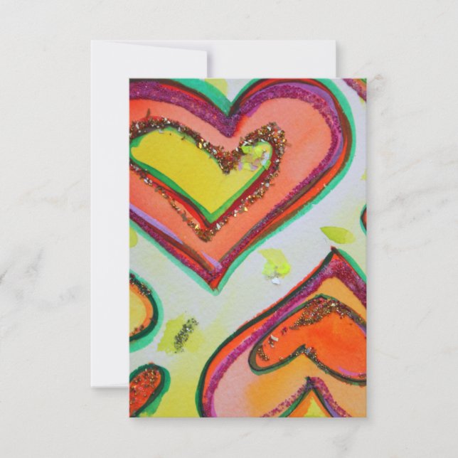 Välja två Hjärter - små inbjudningar eller Inbjudn (Framsida)