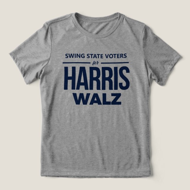 Väljare i vingstaten för Harris Walz T Shirt (Design Framsida)