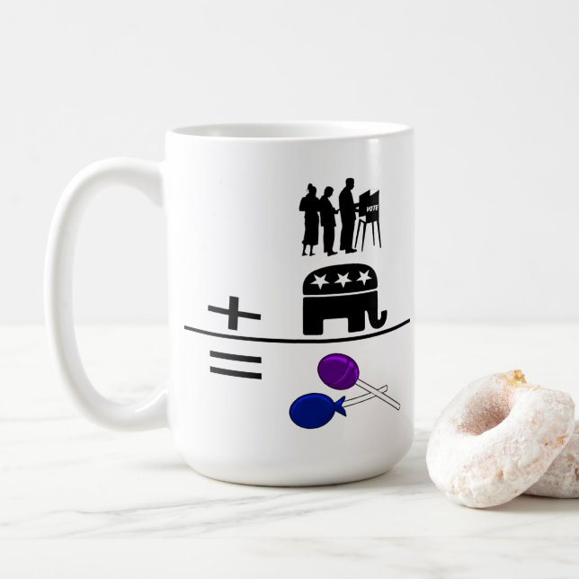 Väljare plus jämlika sockrar från de offentliga my kaffemugg (Med munk)