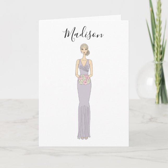 Väljer du att vara min brudtjänsteflicka Förslagsk Kort (Framsida)