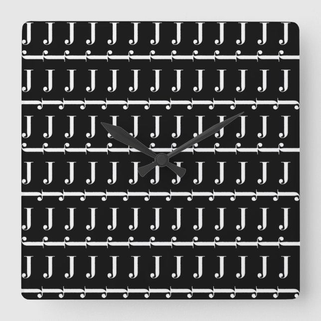 Väljer initialt brev J för monogramen, Fyrkantig Klocka (Framsida)