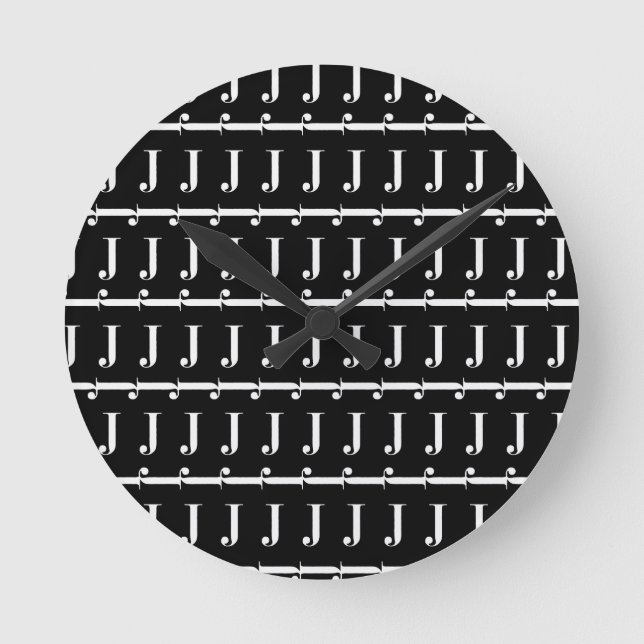 Väljer initialt brev J för monogramen, Rund Klocka (Framsida)