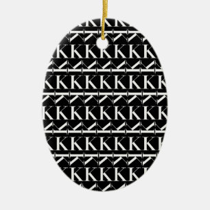 Väljer initialt brev K för monogramen, Julgransprydnad Keramik