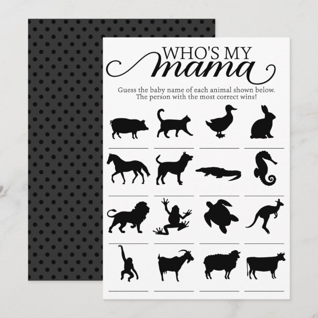 Väljer min spelaktivitet i Mamman för babyskor Inbjudningar (Fram/baksida)