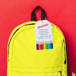 Väljning av Färgpenna kyrkan i ryggsäckar Presentetikett