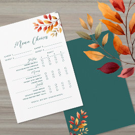 Väljningskort för Rustic Fall Wedding Menu Tilläggskort
