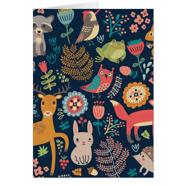 Väljningskort för skogskompisar hälsningskort (Framsidan)