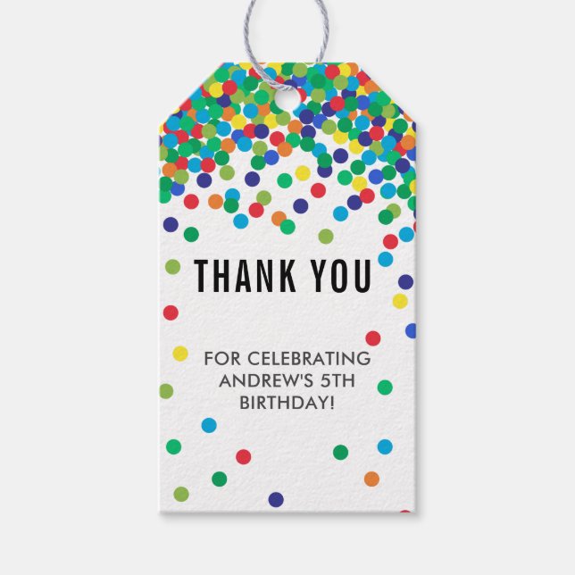 Väljtaggar för Tack av regnbåge Presentetikett (Framsidan)