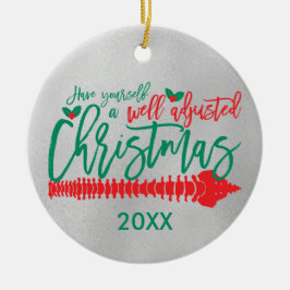 Väljusterad julchiropraktik julgransprydnad keramik