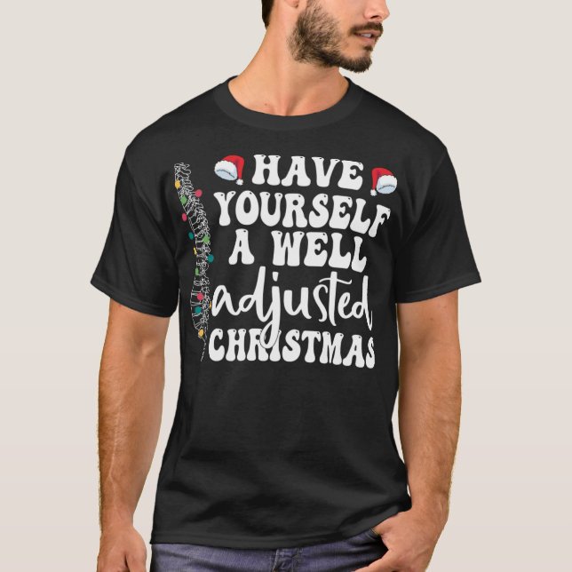 Väljusterad julchiropraktik Santa Chiro C T Shirt (Framsida)