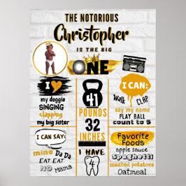 Välkänd 1-Hip hop-milstolpe 1:a födelsedag Foto Poster