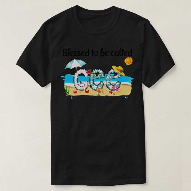 Välkänd för att kallas Gee Summer Beach Lycklig Mo T Shirt (Design framsida)